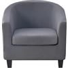 WWQQKJ Copripoltrona 1 Posto Chesterfield Elasticizzato 2 Pezzi Tinta Unita Fodere Poltrona da Cocktail Antiscivolo con Coprisedile per Bar Soggiorno Camera da Letto Club(Cenere)