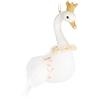 BRUBAKER Cigno principessa con corona glitterata in vetro - Dipinto a mano - Decorazione albero di Natale divertente - Ciondolo decorazione natalizia - Palla deco albero bianco