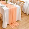 CHUQING Runner da Tavolo Chiffon Decorativa Runner Tavola Albicocca