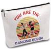 CREATCABIN Borsa Il Trucco in Tela Ballo Pochette Cosmetici Portatile Viaggio in Tela Organizer Articoli Toeletta Cerniera Regali Donna Balletto 25 x 18cm Sei La Regina della Danza