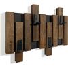 FLEXISTYLE Appendiabiti da parete Appendiabiti da parete in legno di quercia design a lamelle pannelli nero moderno naturale 2 dimensioni (40cm marrone)