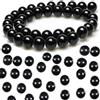 BOBOZHONG Perle Nere,100 Pezzi Vetro Perline Rotonde Perline Vetro per Braccialetti Nero Finte Perle Decorazione Rotonde Beads per Collane Creazione Gioielli Fai da Te Artigianato(12mm)