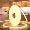 BRIMETI Striscia COB LED Luce 220V 2M Blanc Chaud 3000K Impermeabile IP65 LED Neon Nastro Alta Luminosità 320LED/m Flessibile Tagliabile Luce per Interno Esterno Giardino Cucina Feste Decorazione