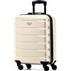 Flight Knight Valigie Rigide in ABS Leggere a 4 Ruote - Bagaglio a mano approvato per oltre 60 compagnie aeree tra cui easyJet, Jet2 e dimensioni massime per Ryanair (Priorita) 55x40x20cm