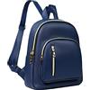 YANAIER Rusksack - Zaino da donna, in pelle PU, casual, da viaggio, per la scuola, Marina Militare, M, Zaino daypack