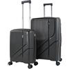 ITACA - Set valigie - Set Valigie Rigide Offerte. Valigia Grande Rigida, Valigia Media Rigida e Bagaglio a Mano. Set di Valigie con Lucchetto Combinazione TSA, Antracite