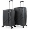 ITACA - Set valigie - Set Valigie Rigide Offerte. Valigia Grande Rigida, Valigia Media Rigida e Bagaglio a Mano. Set di Valigie con Lucchetto Combinazione TSA, Antracite