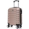 R.Leone Valigia EasyJet 45x36x20 cm Trolley Bagaglio a mano in ABS 4 ruote smontabili 2026 (Oro, XS Bagaglio low cost)