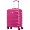 Flight Knight Valigia Cabina Leggera Bagaglio a Mano Approvato oltre 60 Compagnie easyJet Jet2 Ryanair Priority 55x40x20 cm ABS Rigido 8 Ruote Spinner Leggera Robusta Viaggio
