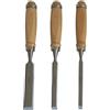 Labor Set 3 Scalpelli per Legno con Manico in Legno - Misure 8 mm, 12 mm, 18 mm