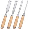 ChAusa Set 4 Pezzi Scalpello, Scalpelli per Legno Ergonomici, Scalpello Legno Manuale, Sgorbie per Legnos, Outil de Menuiserie Professionnel pour Travail du Boiss Sculpture Bricolage 6 12 18 24mm