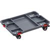 Connex Cox566204 - 4 ruote girevoli - con due freni di stazionamento - portata 150 kg - adatto per tutte le scatole di sistema Connex - in plastica - aiuto per il trasporto / COX566204
