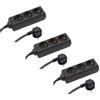 Meister Ciabatta a 3 prese - Set di 3 - Cavo da 1,4 m - Nero - IP20 per interni/presa multipla / Presa da tavolo/Tido a 3 spine / 7430790