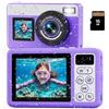 Maxmango D70 Fotocamera Subacquea 4K 48MP, Macchina Fotocamera Impermeabile 10FT per Piscina Spiaggia, Doppio Schermo Autofocus Zoom 18X, Macchina Fotografica Regalo per Ragazzi e Adulti, 16GB, Viola