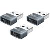 Good Connections Adattatore USB 2.0 maschio A a USB-C™ femmina, alloggiamento in alluminio, grigio, set da 3