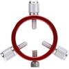 Horett Anello guida telescopio anello di guida cercatore supporto a 6 punti 40 mm in lega di alluminio rosso piatto stabile con 3 viti M6 da 15 mm per telescopi astronomici 20-40