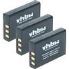 vhbw 3x batteria compatibile con Aiptek HDDV 8300, DXG-595V, Cinema V10 Plus, AHD H12 Extreme fotocamera (1600mAh, 3,7V, Li-Ion)