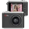 Auratrove Portachiavi indossabile con action camera, 1080p HD 64 MP, fotocamera con zoom 16x, schermo IPS da 1,4 pollici, design compatto portachiavi ABS + PC, per studenti uso quotidiano (nero)