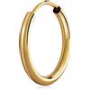 NKlaus singola creola 15mm in oro giallo 333 a 8 carati, orecchino d'oro spessore 2,0 mm 3087