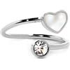 NADIR Anello Marlù Donna 15AN010W-S in Acciaio Silver cuore madre perla