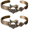 JJIAGOLD Braccialetto a tema macchina da cucire gioiello per amanti del cucito bracciale decorativo in metallo stile retrò accessorio moda femminile regalo per sarte, Media, Metallo, senza