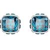 Swarovski Orecchini a lobo Birthstone, Taglio squadrato, Dicembre, Blu, Placcato rodio