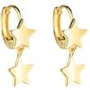 SLUYNZ 925 Orecchini Star in argento sterling piccolo cerchio per donne adolescenti ragazze carine stelle cerchio orecchini goccia piccoli orecchini Huggie Hoop (Gold)