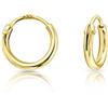 DTPsilver Orecchini Cerchio Argento 925 Placcati Oro 24K - Cerchietti Orecchini Dorati Uomo Donna - Cerchietto Helix Cartilafine - Anello Naso - Spessore 1.5 mm - Diametro 8 mm