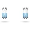 Swarovski Stilla Orecchini a Lobo, con Zirconia BicoloreSwarovski a Taglio Cushion, Placcati in Tonalità Rodio, Blu
