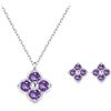 PHNIBIRD Set Quadrifoglio Argento 925 Ametista Febbraio