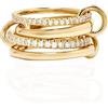 VCCKNB JEWELRY Anelli impilabili in oro e argento per donna, anelli multi-link collegati, anello dell'eternità massiccio ad incastro, cz, anello con fascia collegata (A-Oro, 48)