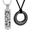 VCCWYQK Circle of Life - Collana con ciondolo a forma di urna per ceneri commemorative in acciaio inox, gioiello ricordo per uomini e donne, Taglia unica, Acciaio inossidabile, Senza Gemme