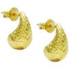 Argenteria MB Orecchini Goccia in Argento Sterling 925 Martellato Oro