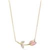 PERIMADE Collana da donna a forma di tulipano al quarzo rosa, in argento Sterling 925, placcata in oro 18 carati, con ciondolo floreale per amicizia, anniversario, festa di compleanno, regalo, Argento