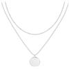 ALEXCRAFT Collana Donna Argento Collana con Ciondolo Moneta Due Fili Collana Lunga Donna Estiva Girocollo 45+5cm