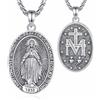 AEONSLOVE Collana Vergine Maria Donna Uomo Medaglia Miracolosa Argento 925 Ciondolo Madonna Miracolosa Delle Grazie Gioielli Cristiano Cattolico Virgin Mary Necklace