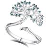 AEONSLOVE Anello Albero della Vita Argento 925 Anello Donna Regolabile Aperto Anelli Aperti Regolabili Ragazze