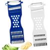 Occupaternm Set Di 2 Pelapatate Multifunzione 6 In 1,Sbucciatore Pela Patate E Verdure, Grattugia Per Formaggio, Taglia Verdure Portatile Da Cucina (Blu + Bianco)