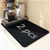 ZOFUN 2 tappetini da caffè, scolapiatti, 50 x 60 cm, per lavello, macchina da caffè, assorbente, per cucina, bancone, bar (nero)