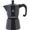 FOREVER Caffettiera Moka per Induzione, Miss Moka Prestige Induction 'All Black', Caffettiera Moka per Casa, Caffettiera Portatile per Viaggio, inclusa Guarnizione in Silicone (6 Tazze)