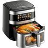 Oyajia Airfryer Friggitrice ad aria calda, 10 litri XXL Air Fryer, Friggitrice ad aria calda 11in1, Display LED con comando touch sensore, preparazione senza grassi, finestra di visualizzazione, incl