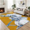 Generic Tappeto Giallo Oro Antiscivolo Lavabile, Tappeti Decorativi per Soggiorno Camera da Letto e Aree Interne 180 x 240 cm - con Motivo Stampato Dipinto A Mano Rurale Pastorale Floreale