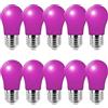HUAMu Lampadina LED Colorata 2W E27, Viola, per Illuminazione Natalizia, Patio, Feste - Confezione da 10 Pezzi