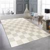 Teppich-Traum Tappeto Soggiorno Camera degli ospiti Tappeto Camera da letto Tappeto effetto 3D robot aspirapolvere coccolone adatto motivo a quadri in beige, 160 x 230 cm