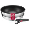 Lagostina Ingenio Inox, Set di Padella e Wok, Antiaderente, 3 Pezzi