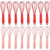 Vervevum Frusta in silicone per cucinare 16 pezzi Frusta piccola a mano per pentole antiaderenti Frullino per le uova da 6, 6 pollici per cuocere al forno, sbattere, schiumare e mescolare, fruste per cucinare
