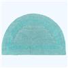 HOMESCAPES Tappetino da bagno semicircolare, 1600 g/m², extra morbido, 100% cotone, reversibile, antiscivolo, lavabile, super assorbente, ad asciugatura rapida, colore blu acqua, 50 x 80 cm