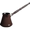 Ceraflame Caffettiera turca in ceramica 500 ml Cezve Ibrik Briki Turka Classic, color cioccolato, con manico in legno rimovibile, per fornelli elettrici a gas