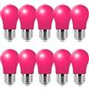 HUAMu Lampadine LED E27, Rosa,300LM,Lampadina LED a Globo A50 Attacco E27, 3W equivalenti 30W, per Esterni, Patio, Feste, Natale,Nozze,confezione da 10 pezzi
