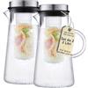 SILBERTHAL Set 2 caraffe vetro 2L - Brocca acqua con filtro frutta